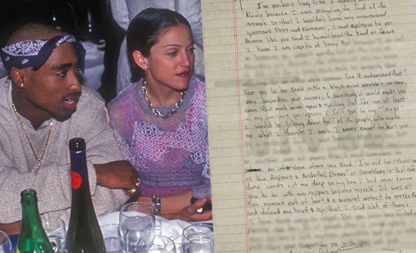 
Entre los objetos hay una carta que le escribió TUpac Shakur a Madonna cuando eran novios
