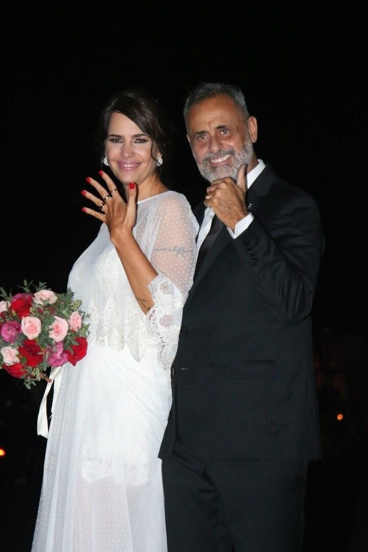 Jorge Rial y Romina Pereiro en su boda (Foto: Diario Veloz).