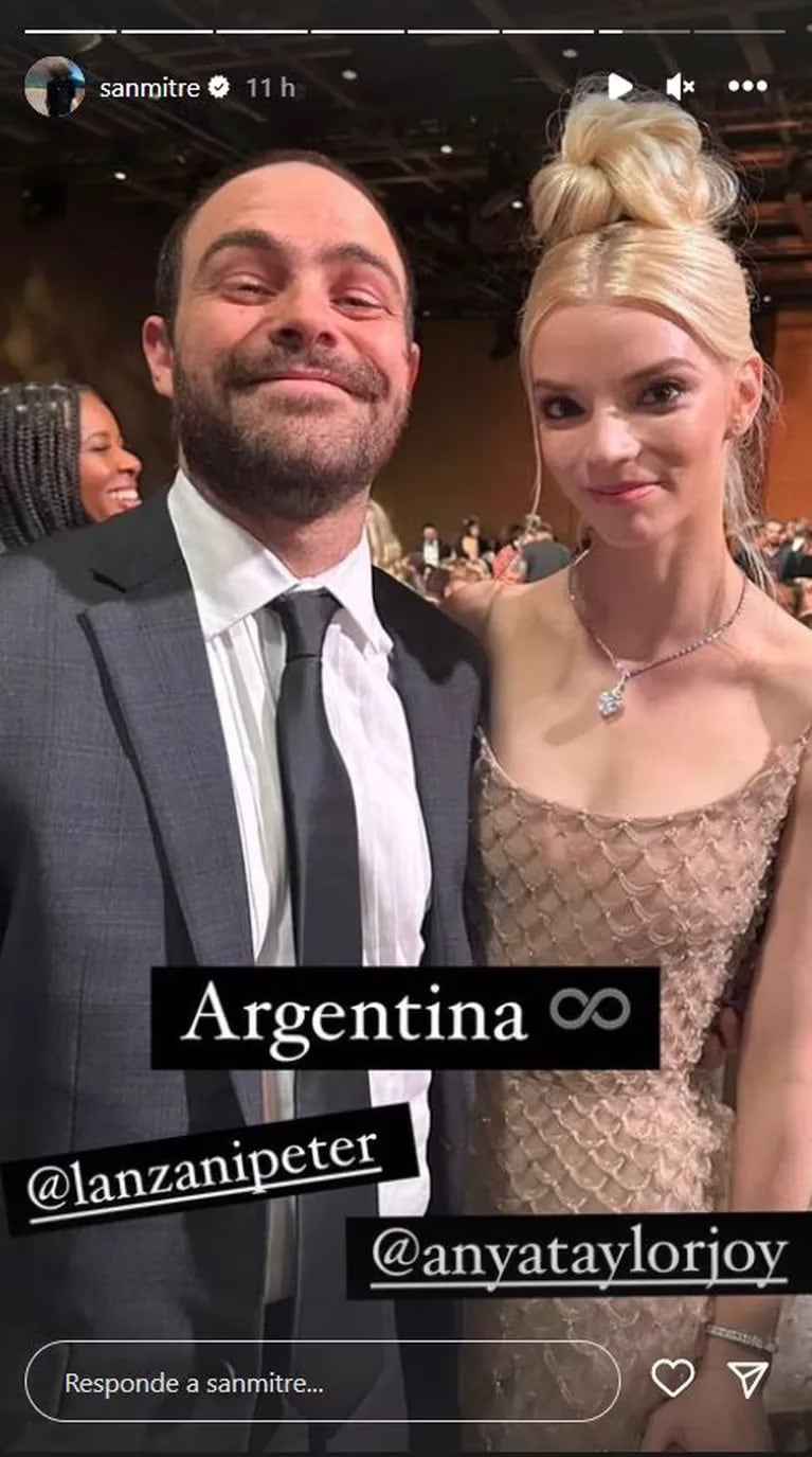 Anya Taylor-Joy y Peter Lanzani se encontraron en los Critics Choice Awards.