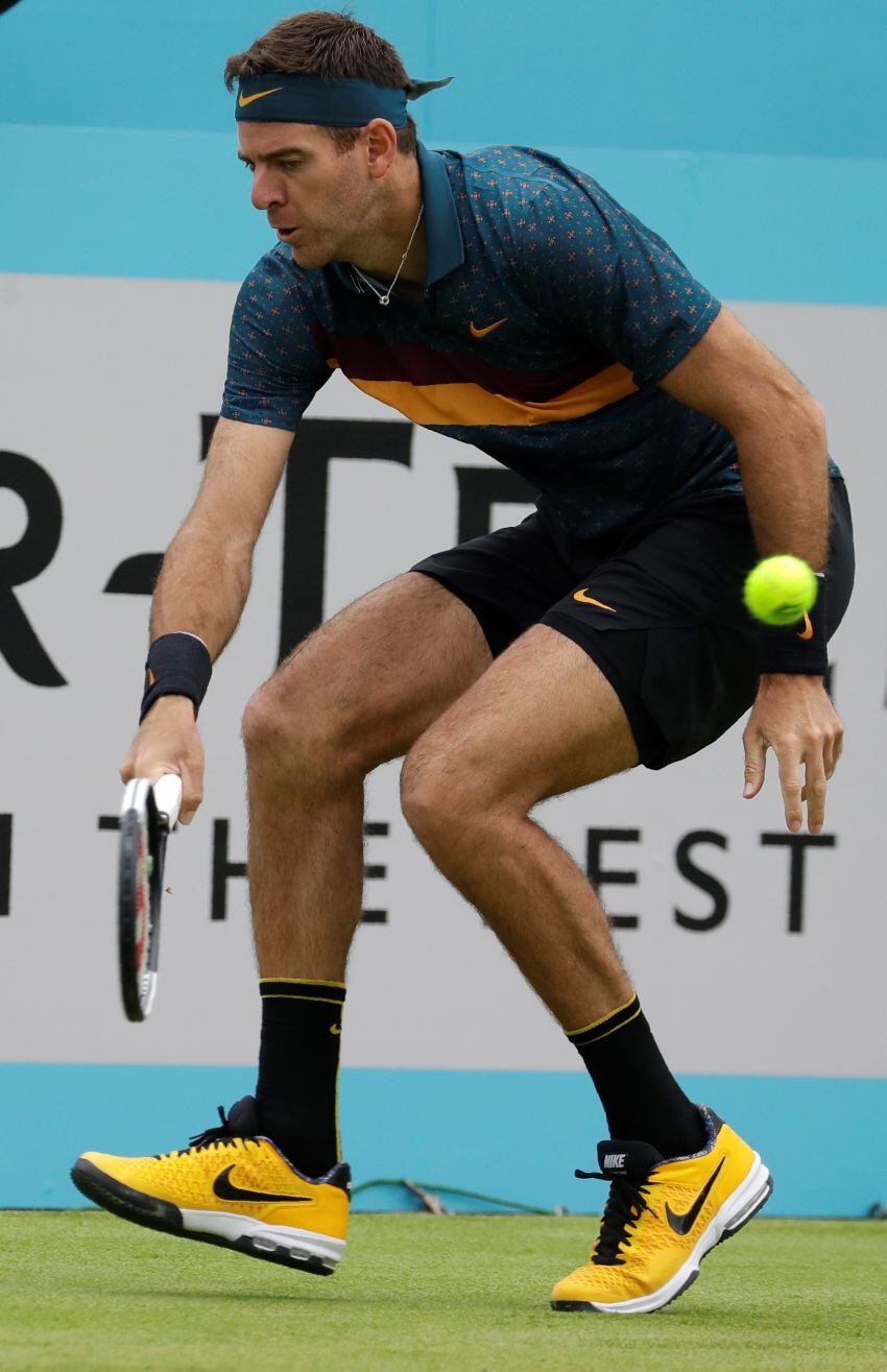 
Del Potro durante el ATP 500 de Londres | AP
   