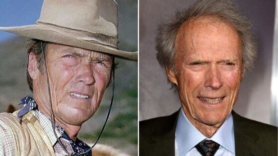 
    Clint Eastwood con 30 (y FaceApp) y a la derecha en la actualidad, pasando los 90.
   