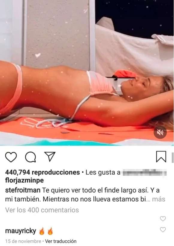 
Ricky le respondió con un 'fueguito' a la modelo.
