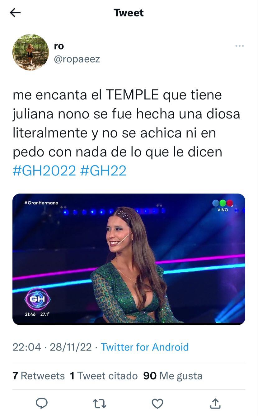 La belleza de Juliana de Gran Hermano, lo más comentado en Twitter.