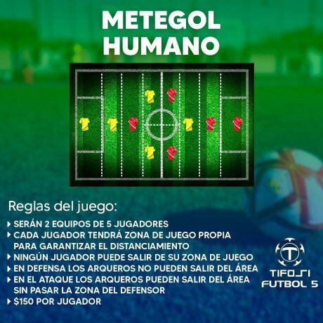 El flyer de un complejo de canchas de Rosario con las reglas del juego. /  Gentileza 