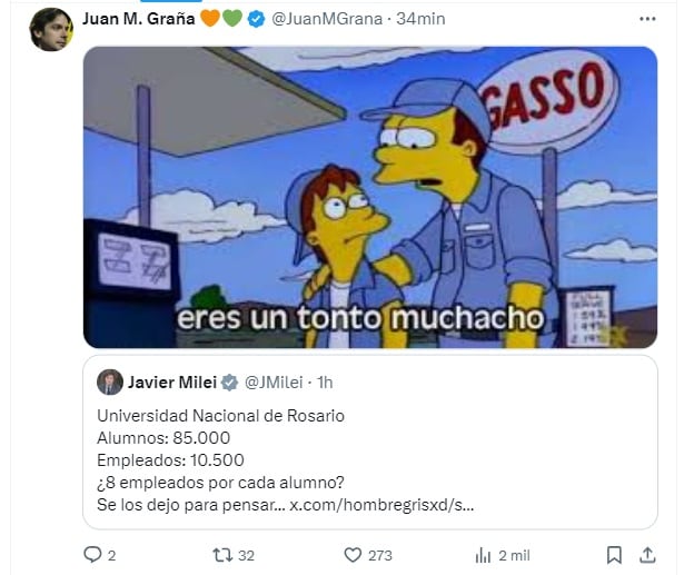 Burlas a Milei por el cálculo matemático erróneo (X)