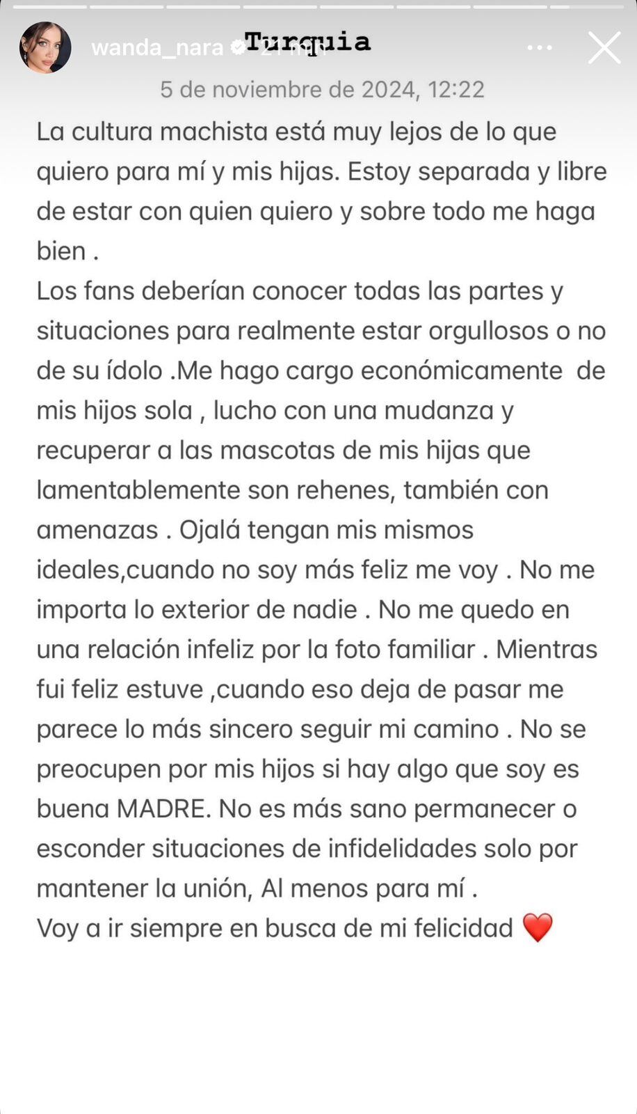 El comunicado de Wanda Nara sobre la relación de Mauro Icardi.