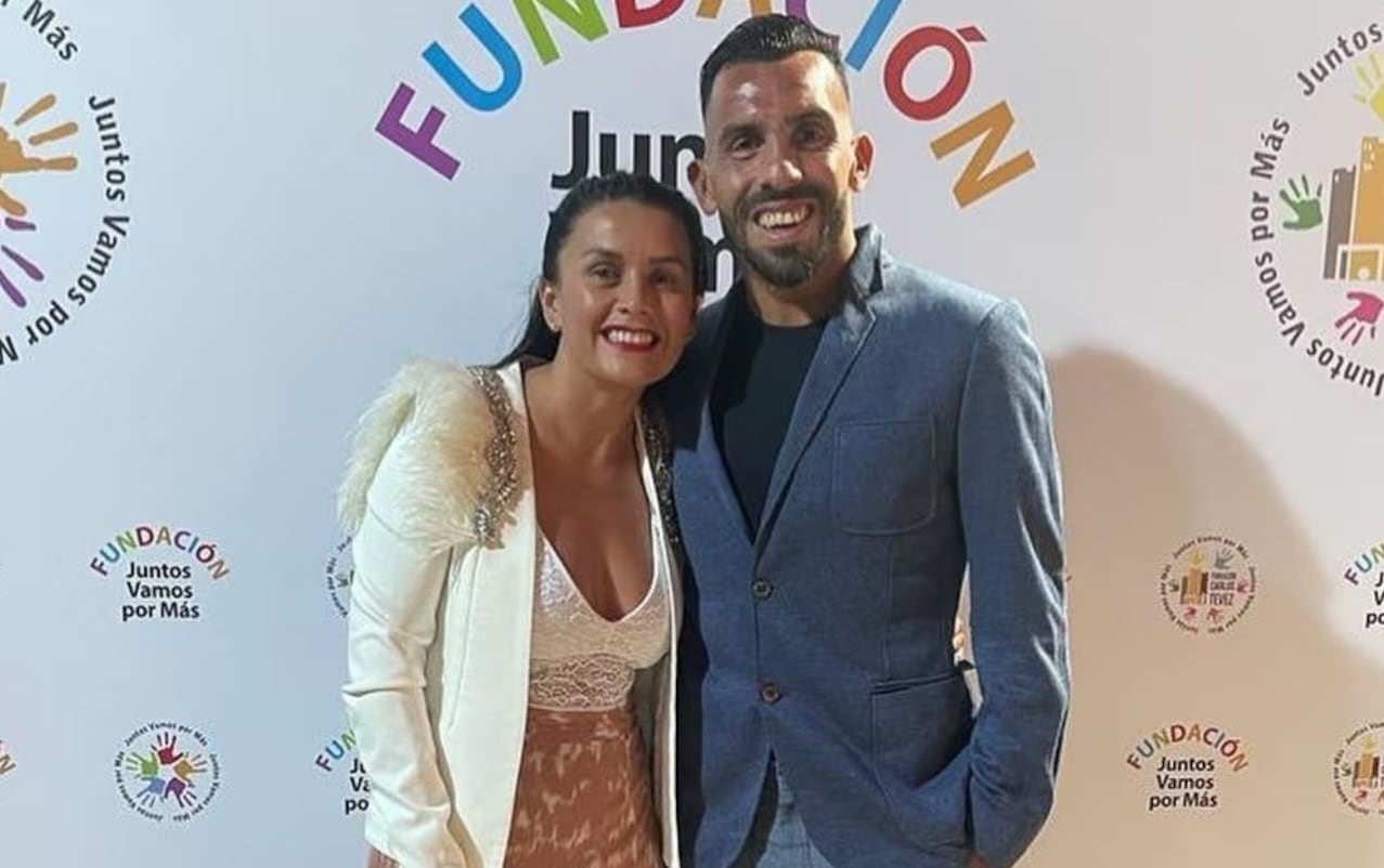 Fundación "Juntos vamos por más": Carlos Tevez y su esposa Vanesa (foto gentileza)