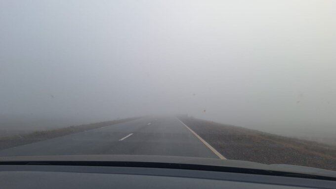 Densos bancos de neblina se registran en ruta nacional 40, tramo El Sosneado-Pareditas, sobre todo en proximidades de rio Diamante y arroyo Hondo. Foto: X / @VALLEOVA