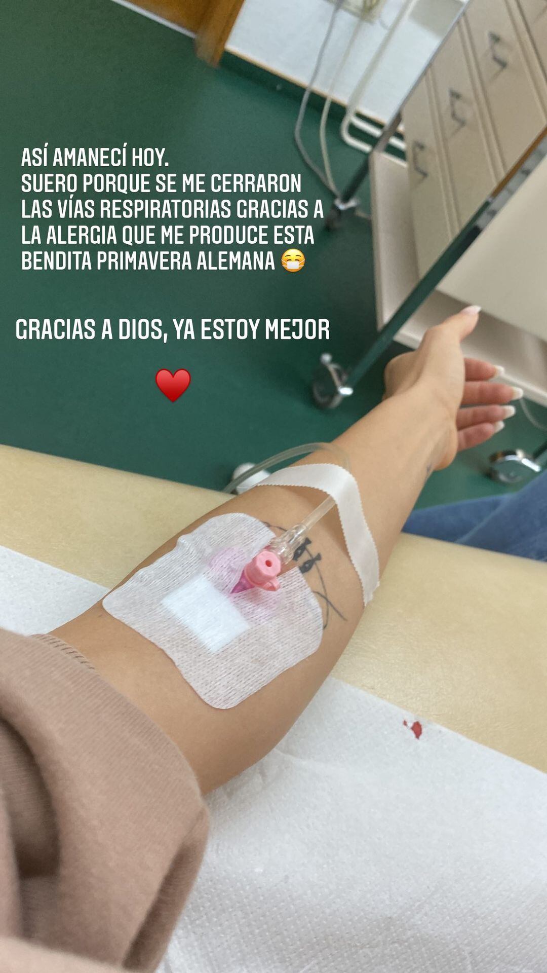 Evangelina Anderson debió recibir atención médica