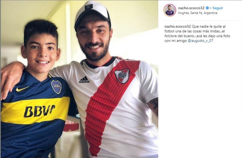 
    El mensaje del crack de River Plate junto a Augusto.
   