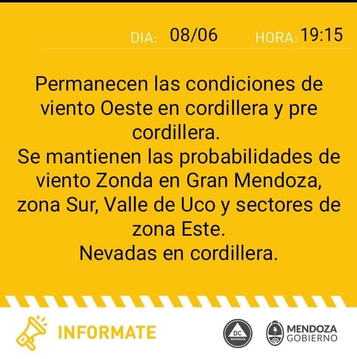 Comunicado Defensa Civil para el viernes 9 de junio.