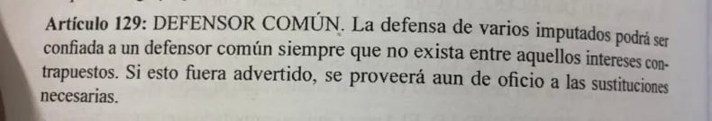 Artículo 129 del Código Procesal Penal.