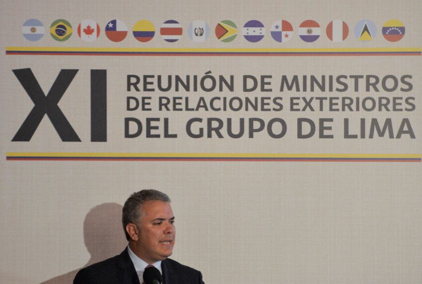 
Iván Duque, presidente de Colombia durante la reunión del Grupo Lima. | AFP
   