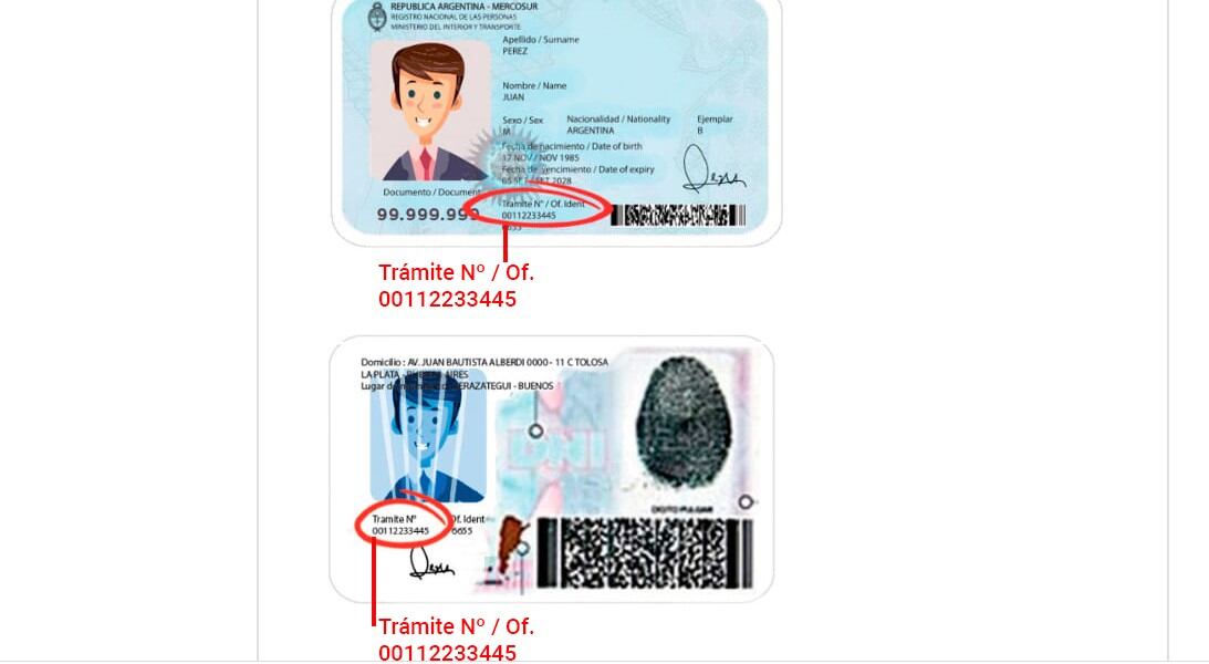En dónde encontrar el Nº de Tramite en el DNI