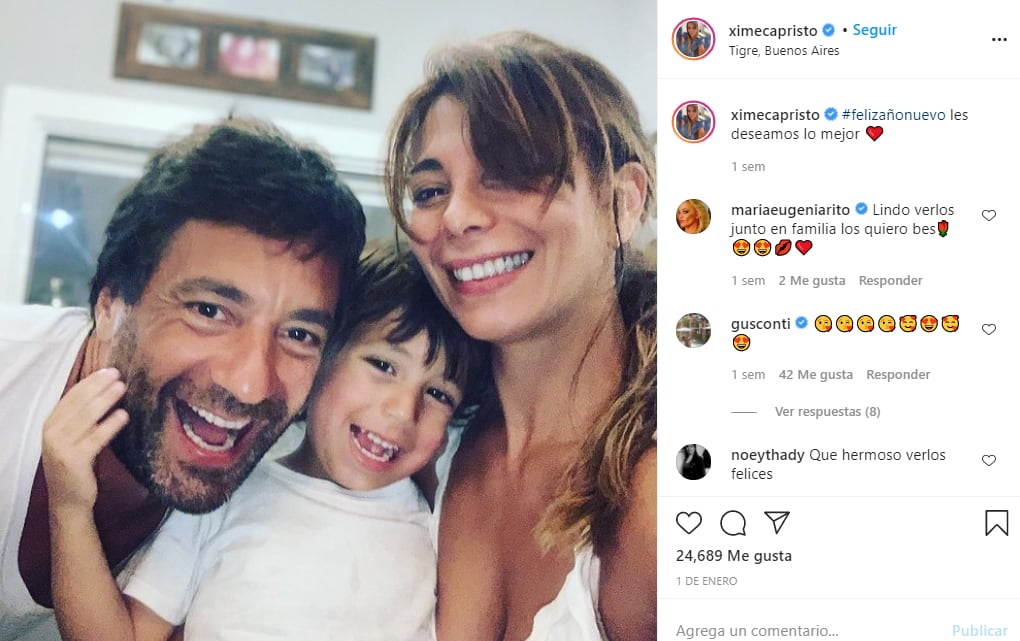 Ximena y Gustavo festejaron el inicio de un nuevo año en familia