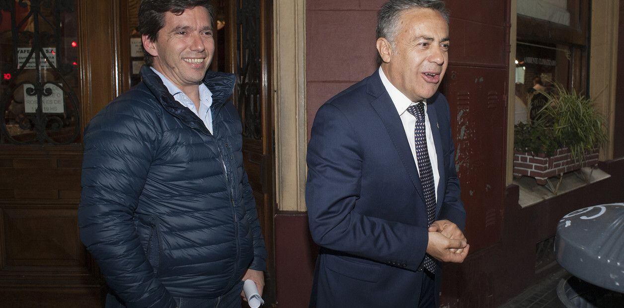 Cornejista de la primera hora. Lombardi junto a su líder político, el gobernador electo Alfredo Cornejo.