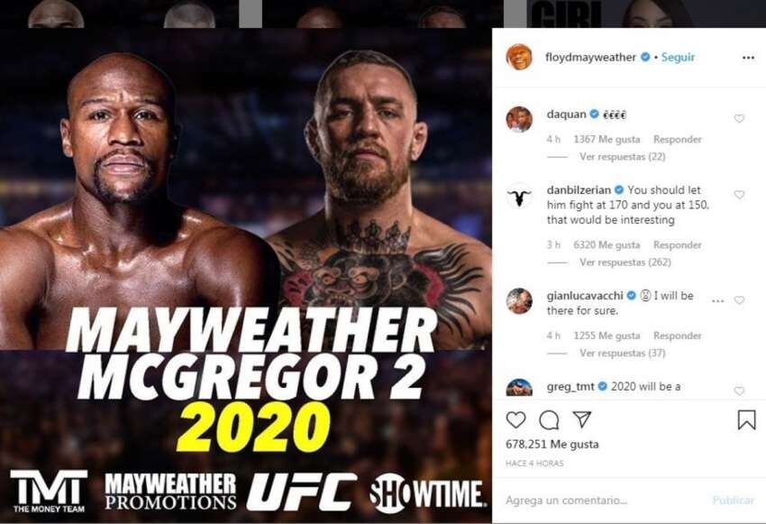 
     Publciación en el instagram de Floyd Mayweather.
    