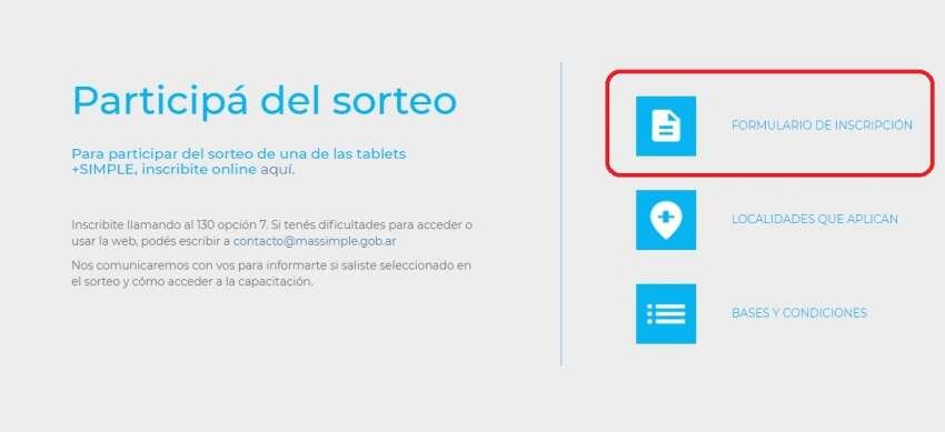 
El jubilado deberá tocar la opción “formulario de inscripción” y completar los datos.
