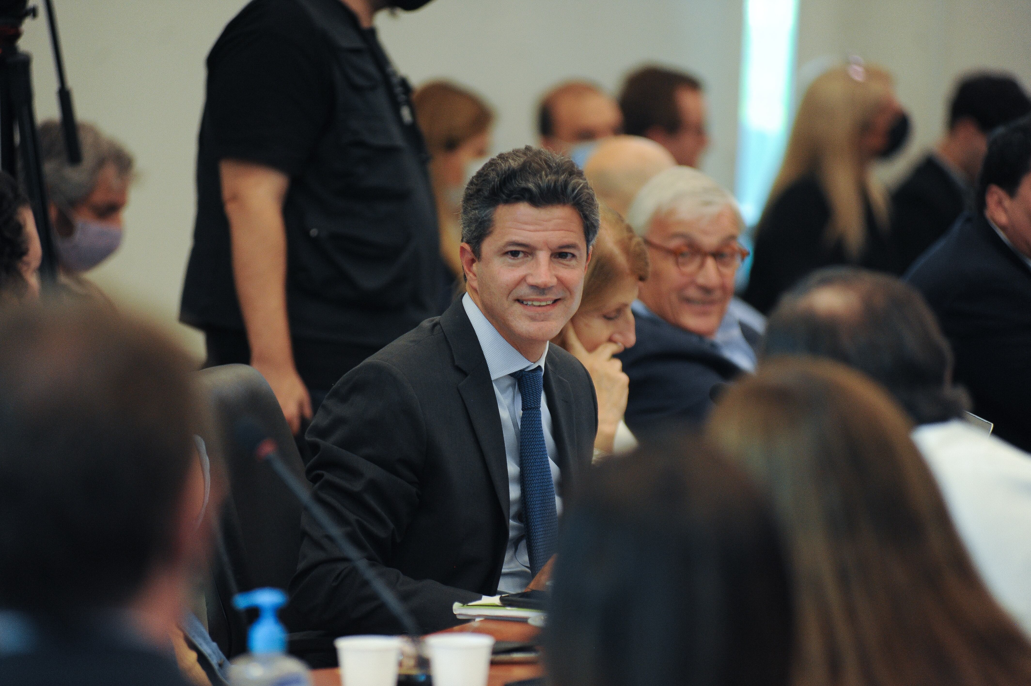 El diputado Luciano Laspina durante la presentación de Martín Guzmán en el congreso sobre la deuda con el FMI. Foto: Federico Lopez Claro