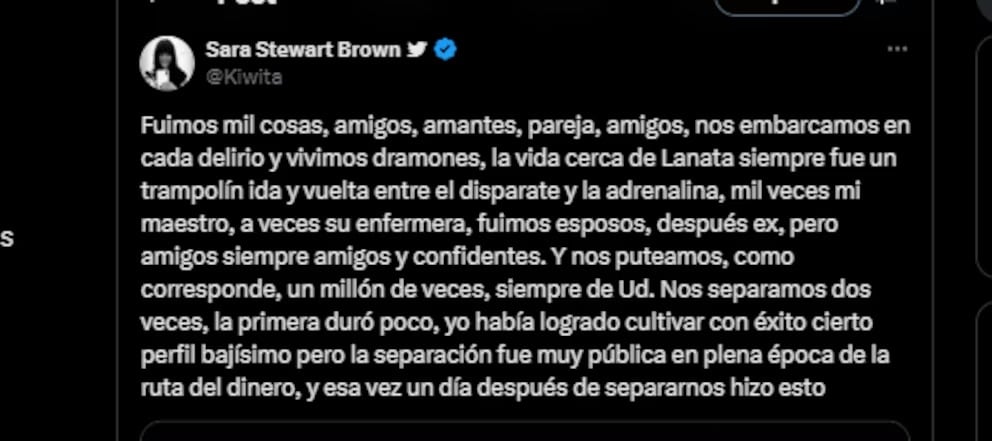 Sara Stewart Brown se despidió de Jorge Lanata.