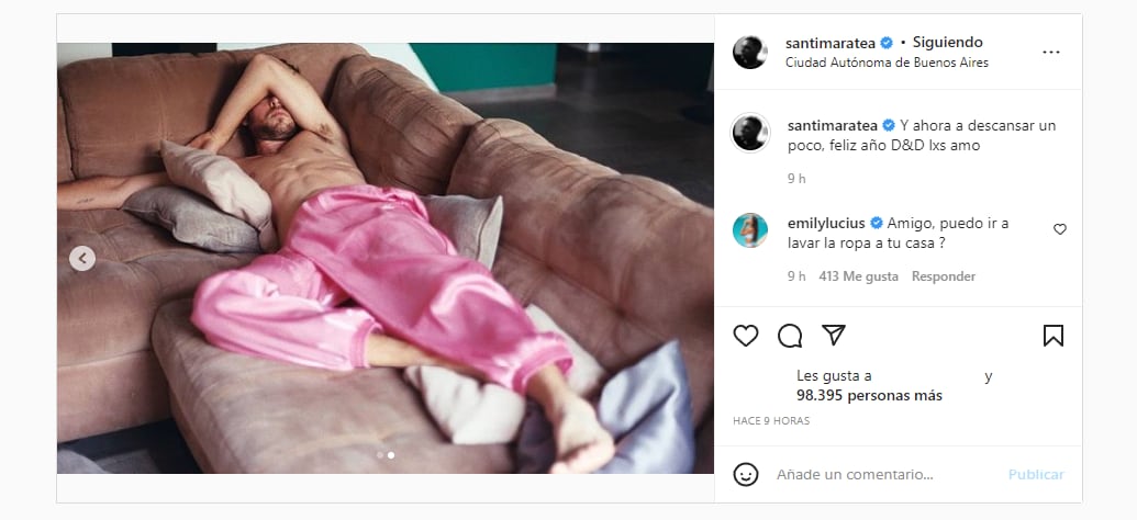 Santi Maratea posó solo con un pantalón y sorprendió a todos sus seguidores.