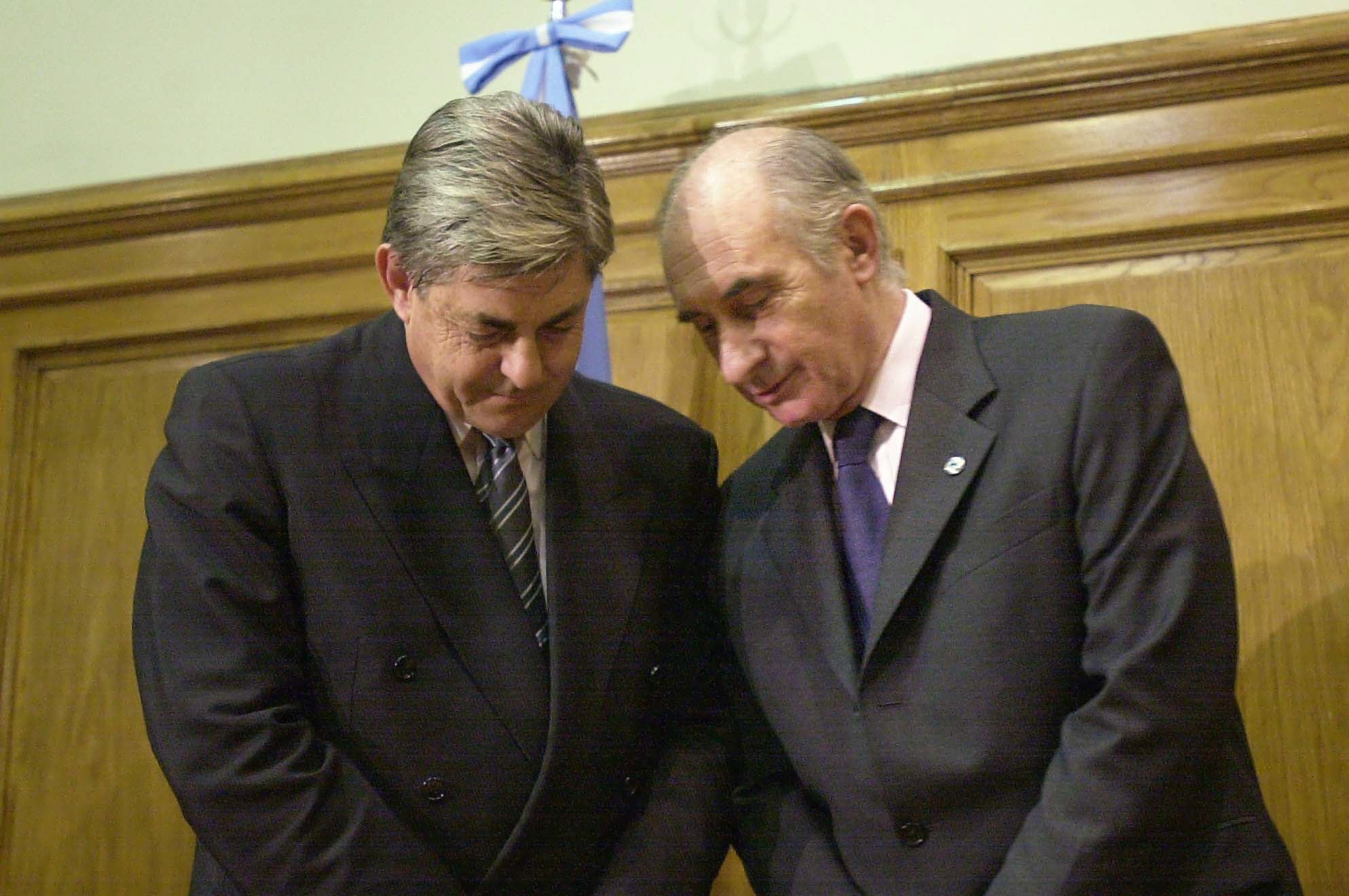 Juan Pablo Baylac en 2001 junto a Fernando de la Rúa. (Clarín)