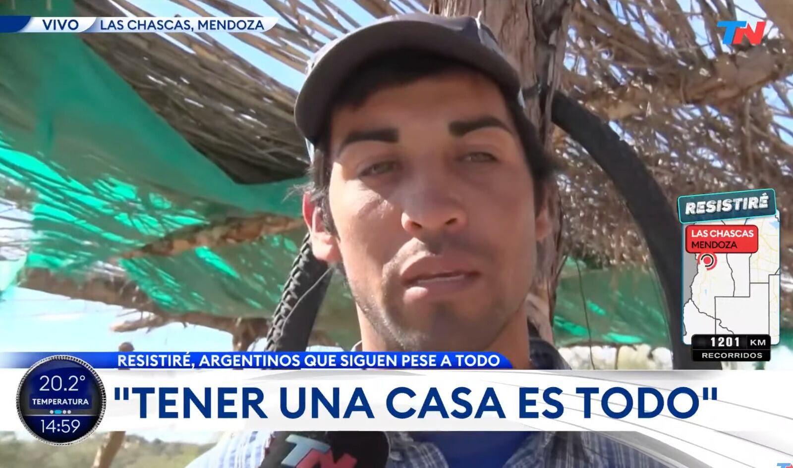 Matías emocionó al contar cómo es su vida en el desierto de Lavalle con un hijo de 4 años enfermo. - captura