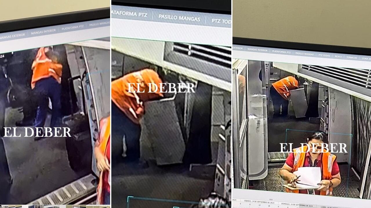 Capturas de los videos donde las dos detenidas transportan la droga.