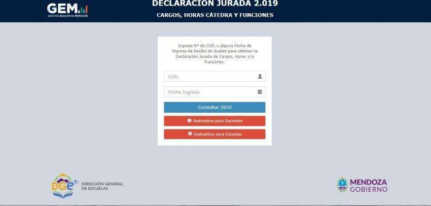 
Ingresando al GEM los docentes agregan los datos. | Captura de pantalla / Gobierno de Mendoza
   