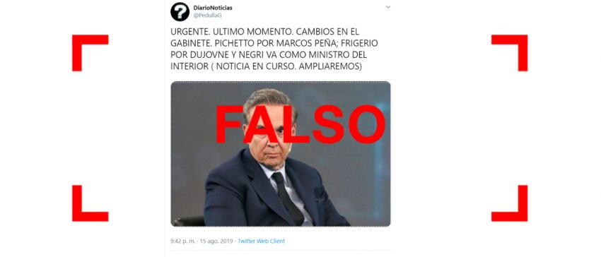 
Primer tuit falso identificado por Reverso. 
