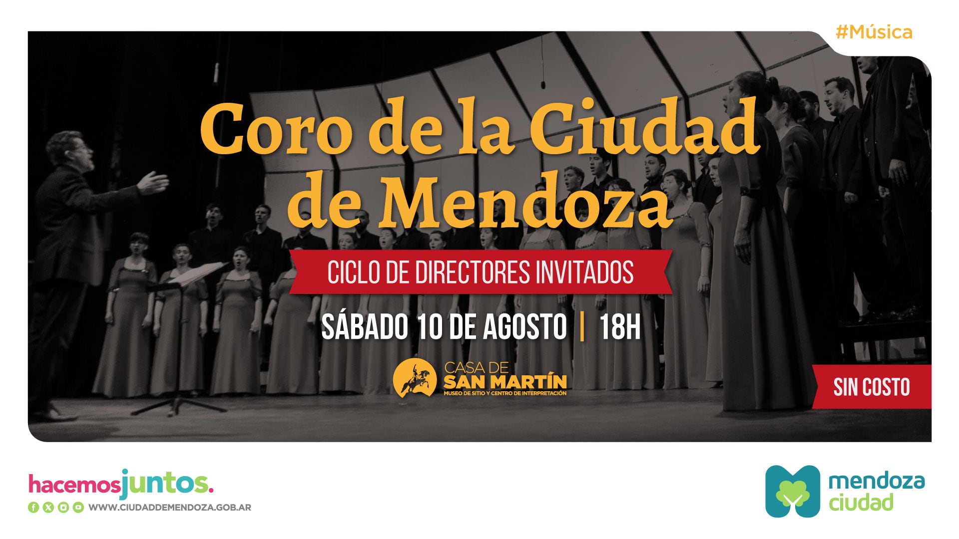 El Coro de la Ciudad de Mendoza ofrecerá un Ciclo de Directores invitados