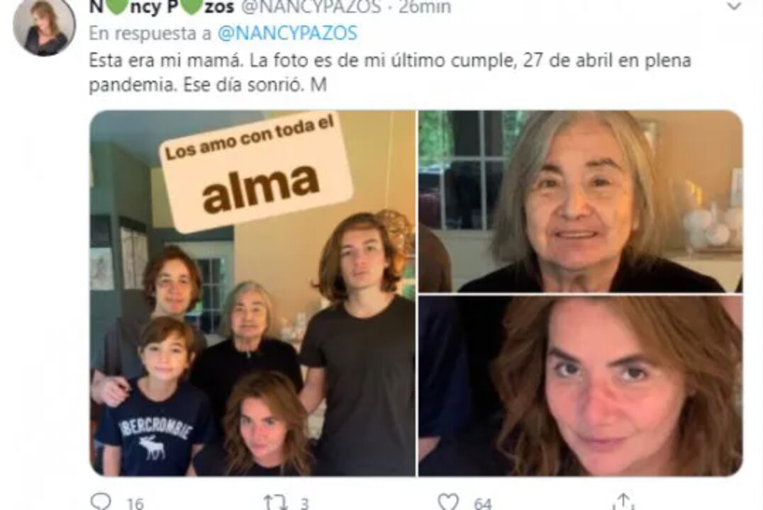 La despedida de la periodista a su madre.