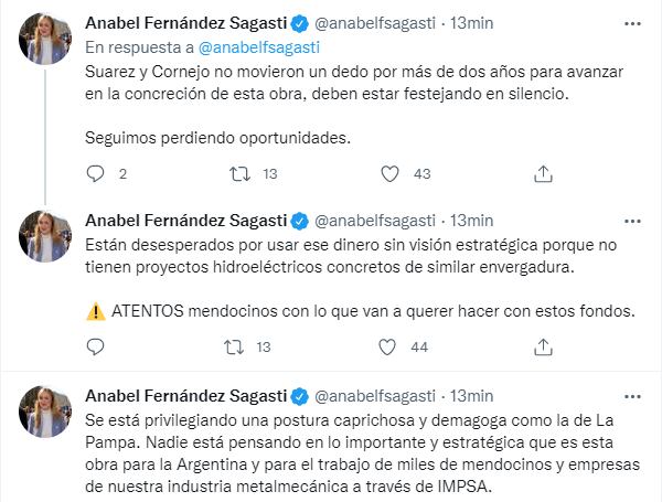 La senadora nacional Anabel Fernández Sagasti criticó al presidente Alberto Fernández por Portezuelo