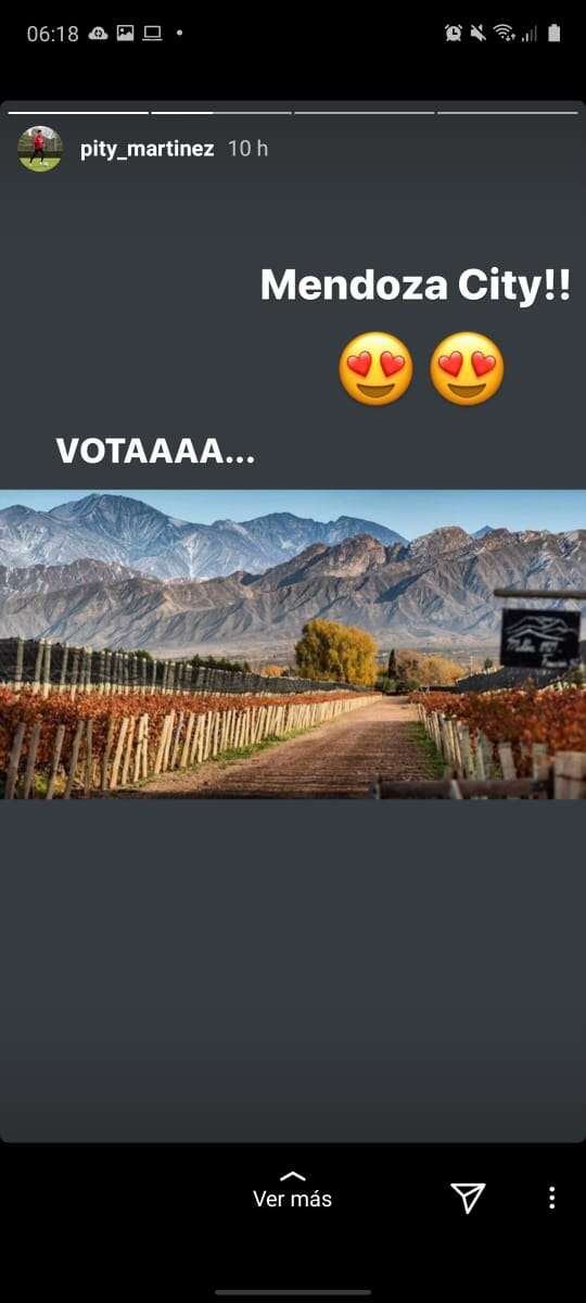 
El "Pity" también pidió votar por Mendoza.  | Instagram
   