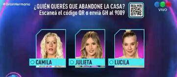 la placa de nominados de Gran Hermano