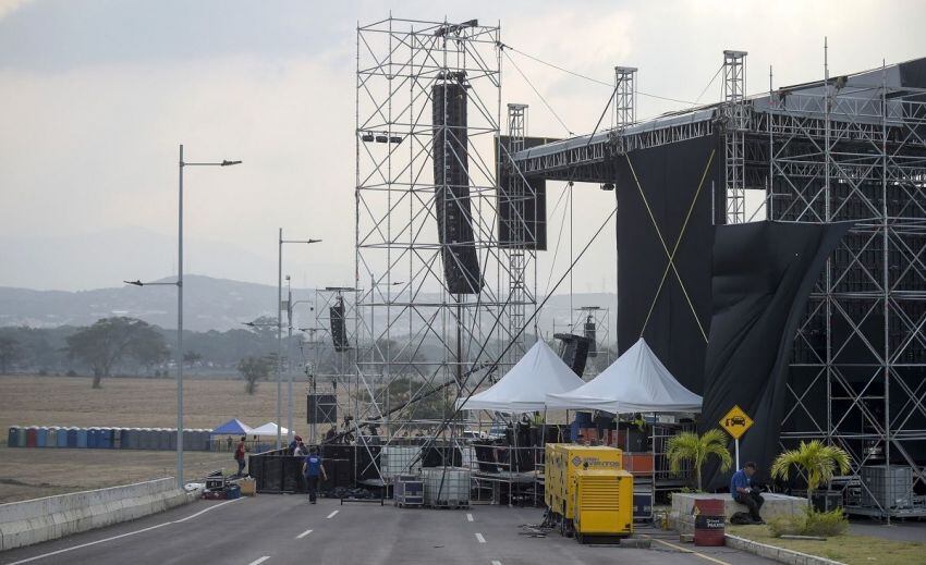 
Así luce el escenario del Venezuela Aid Live en Cúcuta, Colombia. | AFP
   