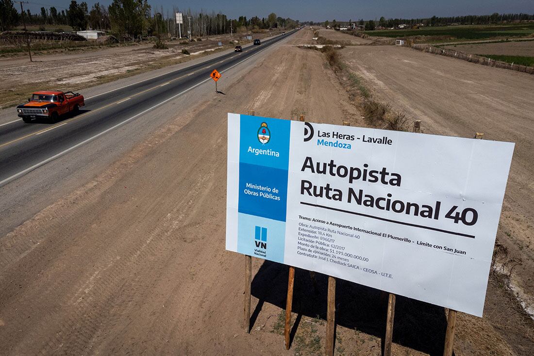 Las obras de la ruta 40 (foto 2021/Ilustrativa)