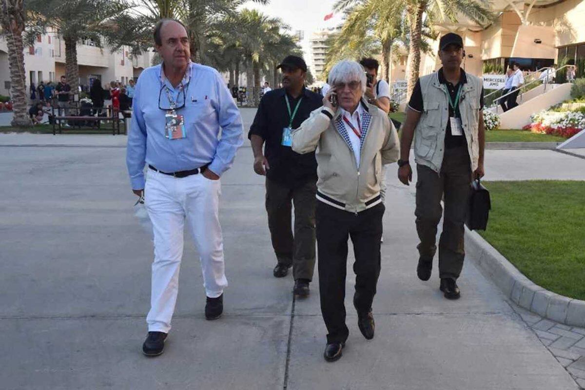 Nando Parrado y Bernie Ecclestone. / gentileza 