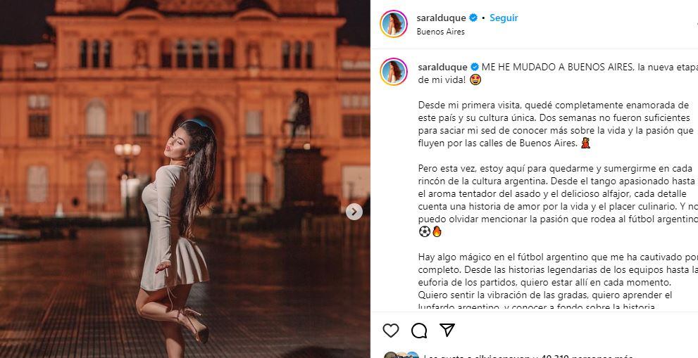 Sara Duque, ex profesora de Julián Álvarez se enamoró de Buenos Aires.