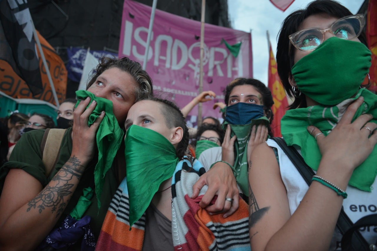 Minutos antes de la votación que aprueba la  Proyecto de ley de legalización del aborto.