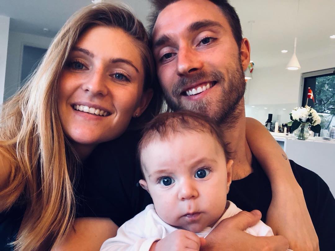 Christian Eriksen y su familia