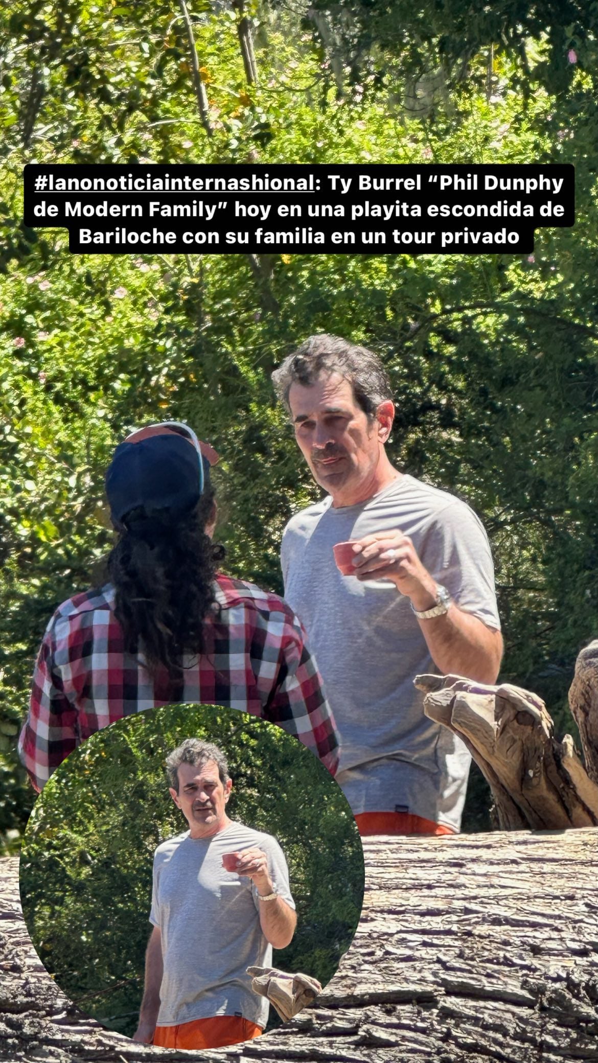 El actor Ty Burrell, famoso por ser Phil Dunphy en "Modern Family", está en Bariloche de vacaciones (IG / Gossipeame)