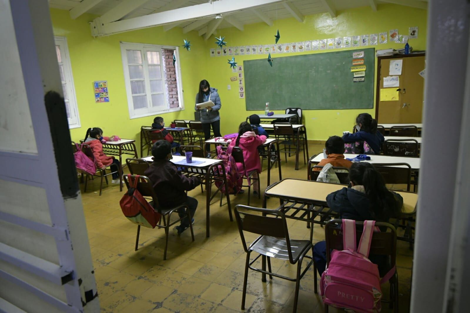 En la escuela Carmen Ponce de Videla, de Ciudad de Mendoza, la asistencia fue perfecta en el turno mañana.