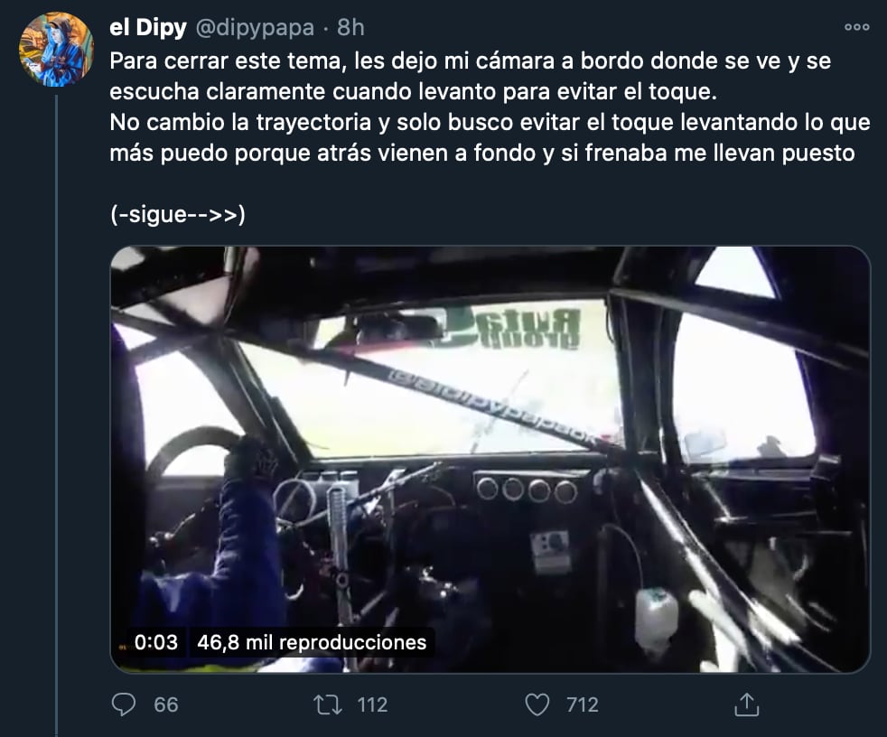 El video de la cámara de su auto.