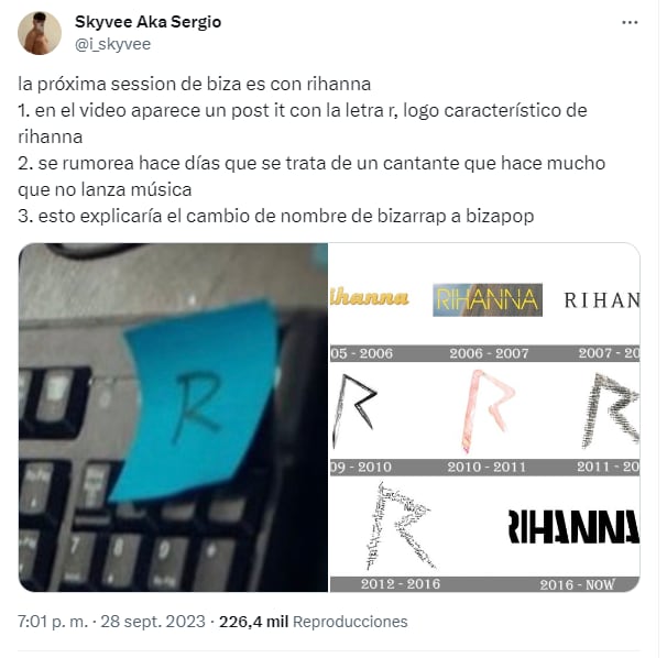 La posibilidad que la session sea con Rihanna