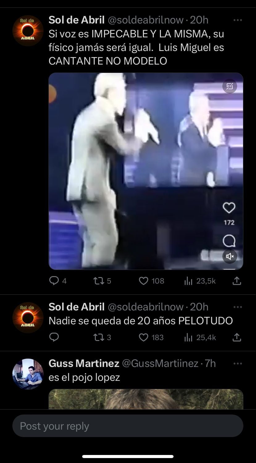 Luis Miguel en Argentina. Captura de pantalla.