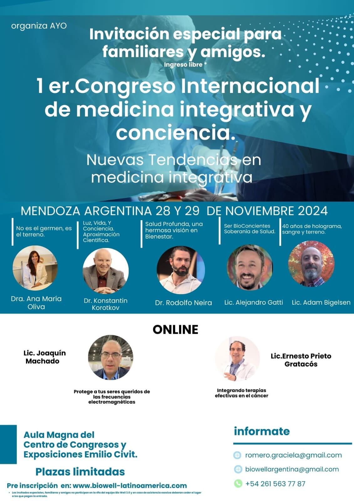 Mendoza será sede del primer Congreso Internacional de Medicina Integrativa y Conciencia