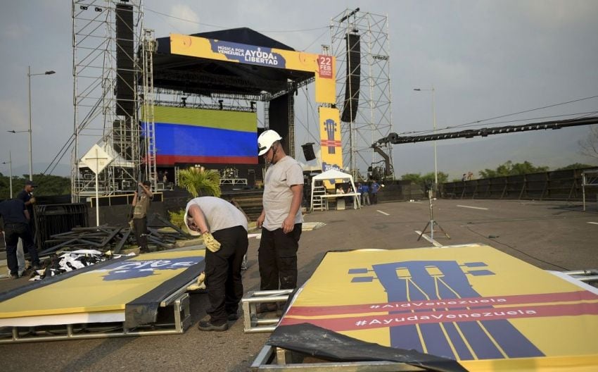 
Así luce el escenario del Venezuela Aid Live en Cúcuta, Colombia. | AFP
   