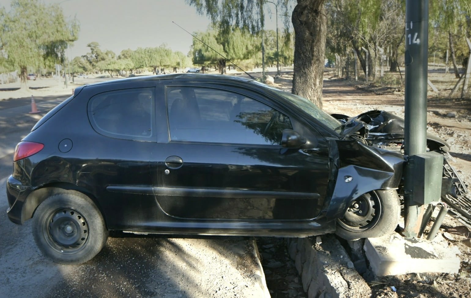 Así quedó el Peugeot siniestrado. /Orlando Pelichotti, Los Andes