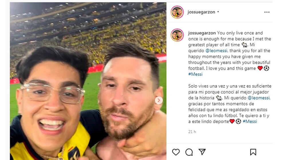 La publicación del fanático de Messi en sus redes.